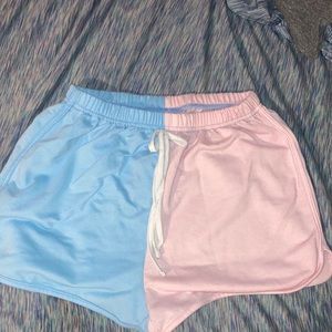 Pink and blue shorts